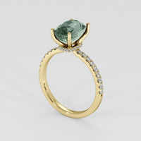 3.20 Ct. Green Sapphire Ring, 18K Yellow Gold 2