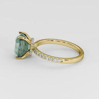 3.20 Ct. Green Sapphire Ring, 18K Yellow Gold 4