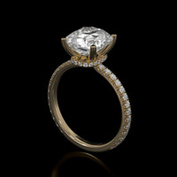 3.99 Ct. Sapphire Ring, 18K Yellow Gold 2