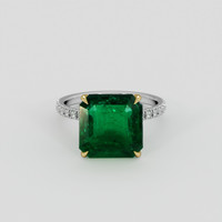6.60 Ct. Emerald Ring, 18K Yellow & White 1
