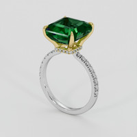 6.60 Ct. Emerald Ring, 18K Yellow & White 2