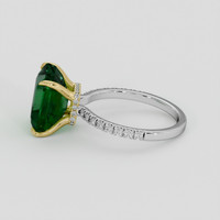 6.60 Ct. Emerald Ring, 18K Yellow & White 4