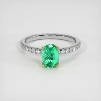 1.16 Ct. Emerald Ring, 18K Yellow & White 1
