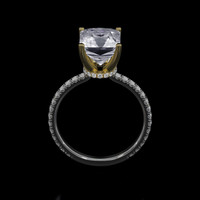 3.18 Ct. Gemstone Ring, 18K Yellow & White 3