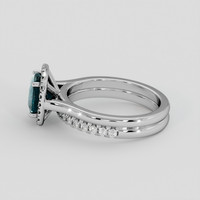 2.10 Ct. Bluish Green Sapphire Ring, Platinum 950 4