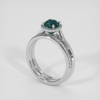 0.89 Ct. Bluish Green Sapphire Ring, Platinum 950 2