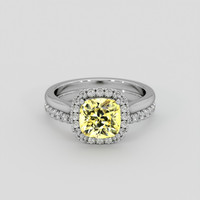 2.30 Ct. Yellow Sapphire Ring, Platinum 950 1