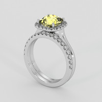2.30 Ct. Yellow Sapphire Ring, Platinum 950 2