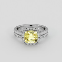 2.34 Ct. Yellow Sapphire Ring, Platinum 950 1