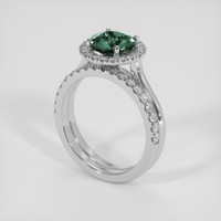 2.05 Ct. Bluish Green Sapphire Ring, Platinum 950 2