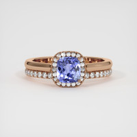 1.20 Ct. Bluish Purple Sapphire Ring, 14K Rose Gold 1