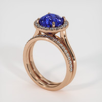 3.54 Ct. Blue Sapphire Ring, 14K Rose Gold 2