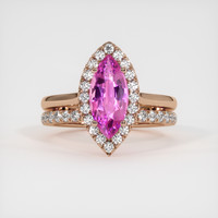 1.55 Ct. Sapphire Ring, 14K Rose Gold 1