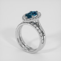 1.25 Ct. Greenish Blue Sapphire Ring, Silver 2