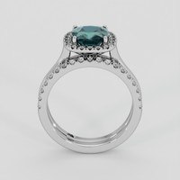 2.10 Ct. Bluish Green Sapphire Ring, 10K White Gold 3