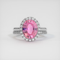 2.80 Ct. Pink Sapphire Ring, 14K White Gold 1