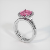 2.80 Ct. Pink Sapphire Ring, 14K White Gold 2