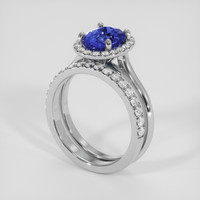 3.12 Ct. Blue Sapphire Ring, 14K White Gold 2