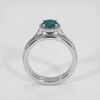 0.89 Ct. Bluish Green Sapphire Ring, 14K White Gold 3