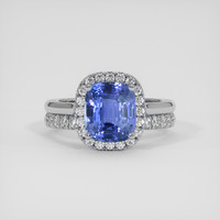 3.03 Ct. Blue Sapphire Ring, 14K White Gold 1
