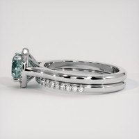 1.53 Ct. Bluish Green Sapphire Ring, 14K White Gold 4