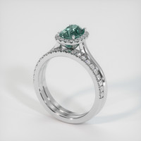 2.29 Ct. Bluish Green Sapphire Ring, 14K White Gold 2