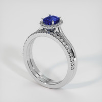 0.98 Ct. Blue Sapphire Ring, 18K White Gold 2