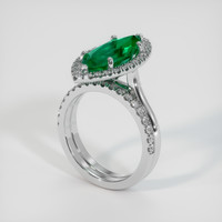 3.07 Ct. Emerald Ring, 18K White Gold 2