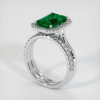 2.34 Ct. Emerald Ring, 18K White Gold 2