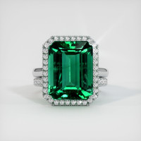 11.15 Ct. Emerald Ring, 18K White Gold 1