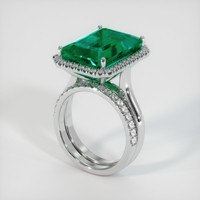 11.15 Ct. Emerald Ring, 18K White Gold 2