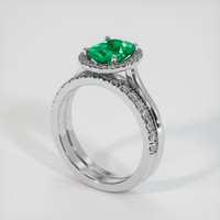 1.51 Ct. Emerald Ring, 18K White Gold 2