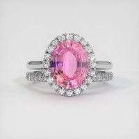 2.80 Ct. Sapphire Ring, 18K White Gold 1