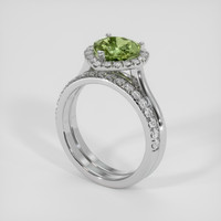 2.11 Ct. Green Sapphire Ring, 18K White Gold 2