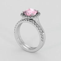 2.55 Ct. Pink Sapphire Ring, 18K White Gold 2
