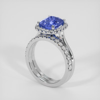 3.03 Ct. Blue Sapphire Ring, 18K White Gold 2