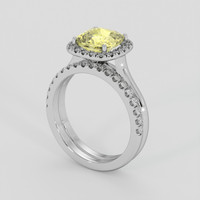 2.34 Ct. Yellow Sapphire Ring, 18K White Gold 2