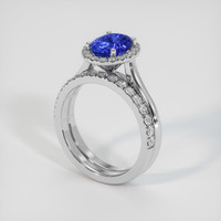 1.76 Ct. Blue Sapphire Ring, 18K White Gold 2