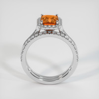 2.04 Ct. Orange Sapphire Ring, 18K White Gold 3
