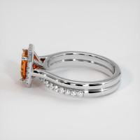 2.04 Ct. Orange Sapphire Ring, 18K White Gold 4