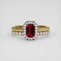 1.01 Ct. Ruby Ring, 18K White & Yellow 1