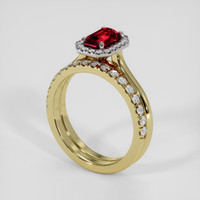 1.01 Ct. Ruby Ring, 18K White & Yellow 2