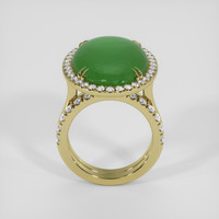 12.08 Ct. Green Jade Ring, 10K Yellow Gold 3