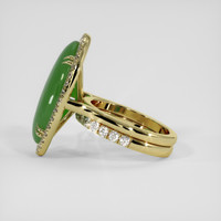 12.08 Ct. Green Jade Ring, 10K Yellow Gold 4