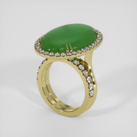 12.08 Ct. Green Jade Ring, 14K Yellow Gold 2