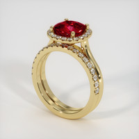 2.10 Ct. Ruby Ring, 14K Yellow Gold 2