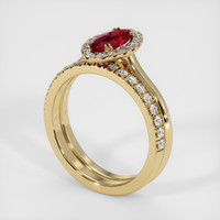 0.72 Ct. Ruby Ring, 14K Yellow Gold 2