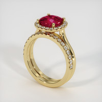2.17 Ct. Ruby Ring, 14K Yellow Gold 2