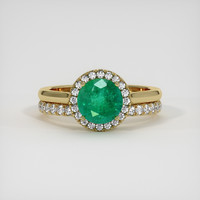 1.29 Ct. Emerald Ring, 18K Yellow Gold 1