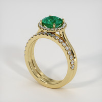 1.29 Ct. Emerald Ring, 18K Yellow Gold 2